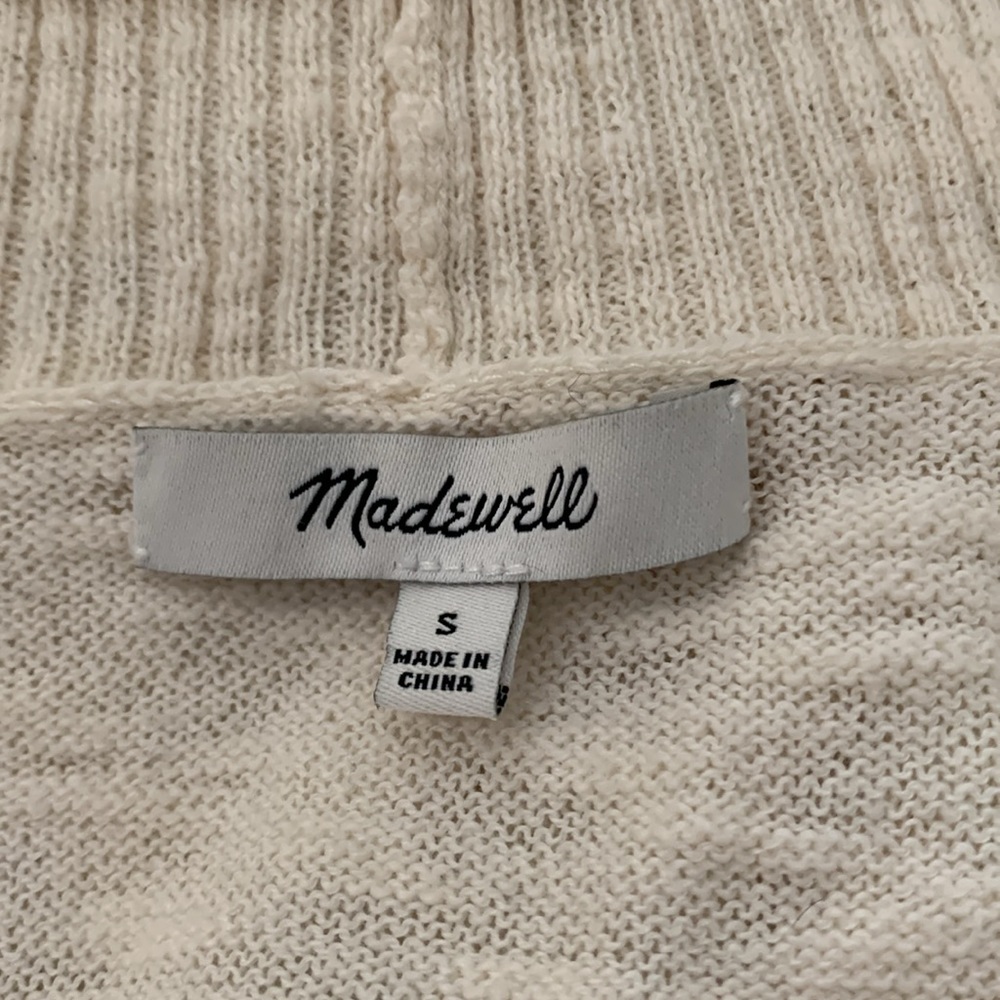 Madewell Bradley Cardigan Sweater Cream Size S - Picture 8 of 9
